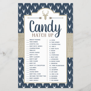 Prospectus 14 Cm X 21,6 Cm Candy Match Up Jeu, Baby shower Jeu