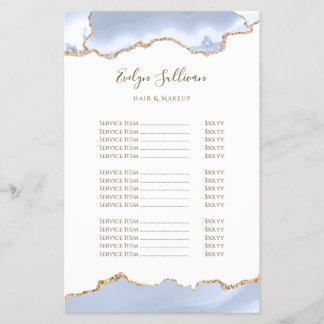 Prospectus 14 Cm X 21,6 Cm carnet de prix pastel blue agate