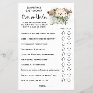 Prospectus 14 Cm X 21,6 Cm Carte bilingue Forest Over or under baby shower