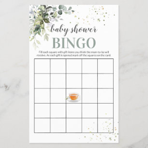 Prospectus 14 Cm X 21,6 Cm Carte de Bingo pour jeu de Baby Shower sur le thèm