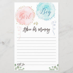 Prospectus 14 Cm X 21,6 Cm Carte de conseil Baby shower des ballons