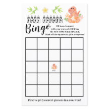Carte de jeu de bingo pour Baby Shower dinosaure