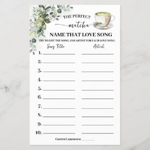 Prospectus 14 Cm X 21,6 Cm Carte de jeu de douche Eucalyptus Matcha Name Love