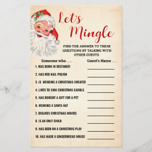 Prospectus 14 Cm X 21,6 Cm Carte de jeu de Noël pour se mêler aux invités
