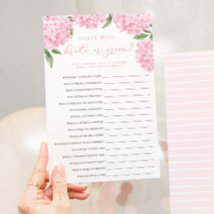 Prospectus 14 Cm X 21,6 Cm Carte de jeu en papier rose Hydrangea Bride ou Gro
