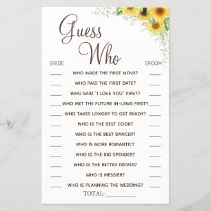 Prospectus 14 Cm X 21,6 Cm Carte de jeu pour Baby Shower "Devine qui est la m