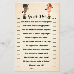 Prospectus 14 Cm X 21,6 Cm Carte de jeu pour Baby Shower : Devine qui est le