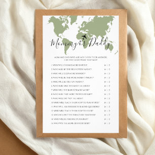 Prospectus 14 Cm X 21,6 Cm Carte de voyage de maman ou papa Baby shower Jeu