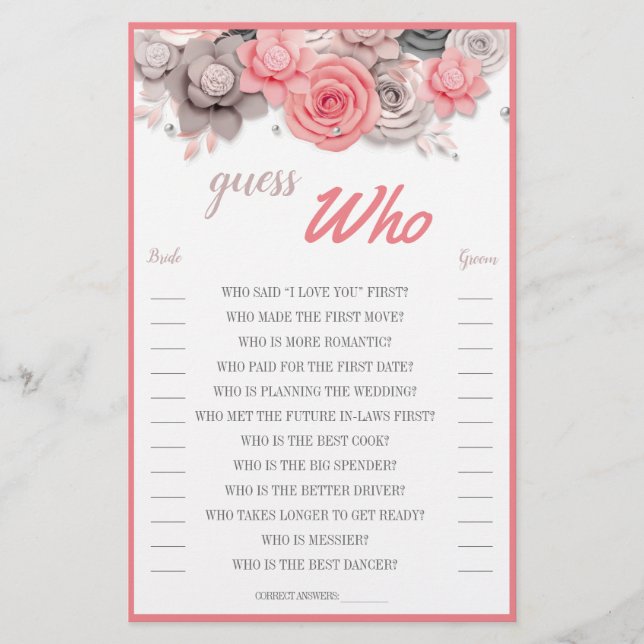 Prospectus 14 Cm X 21,6 Cm Carte Guess Who (Devant)