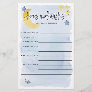 Prospectus 14 Cm X 21,6 Cm Carte papier Blue Baby Hopes & Wish Sur La Lune