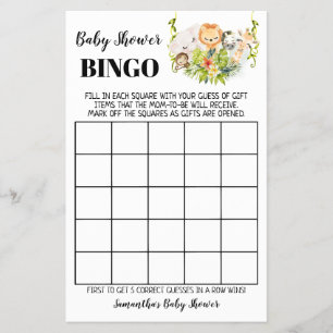 Prospectus 14 Cm X 21,6 Cm Carton de jeu de bingo pour Baby Shower sur les an