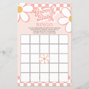 Prospectus 14 Cm X 21,6 Cm Carton de loto pour Baby Shower Retro Rose à pois