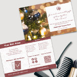 Prospectus 14 Cm X 21,6 Cm Certificat cadeau de Noël Circulaire promotionnell<br><div class="desc">Le certificat cadeau de Noël photo dépliant promotionnel fait partie de la collection Smoky Topaz Hair Salon Biz Cards & Marketing Items. ● Format : Mise en page horizontale ● Avant : ・ Arrière - plan : Photo de Noël personnalisée ・ Demi-droite : Champ de texte blanc du haut au...</div>