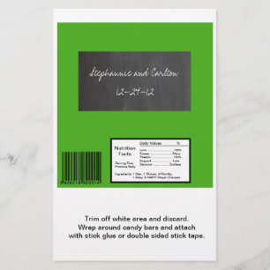 Prospectus 14 Cm X 21,6 Cm Chalkboard Green Mariage Grand Wrapper de bonbons