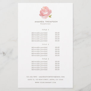 Prospectus 14 Cm X 21,6 Cm Chic Aquarelle rose rose pâle Prix & Services