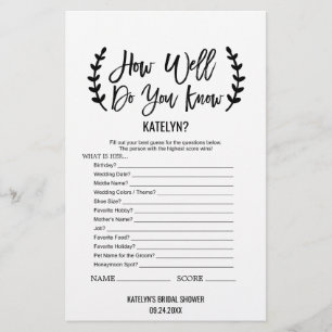 Prospectus 14 Cm X 21,6 Cm Chic Black Comment Bien Connaissez-Vous Le Jeu De