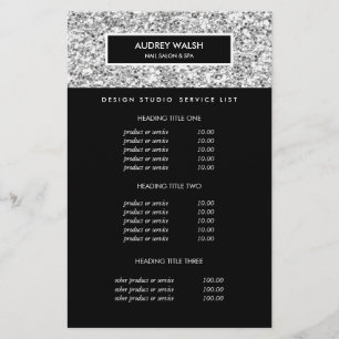 Prospectus 14 Cm X 21,6 Cm Chic Luxe Silver Parties scintillant Salon Prix & 