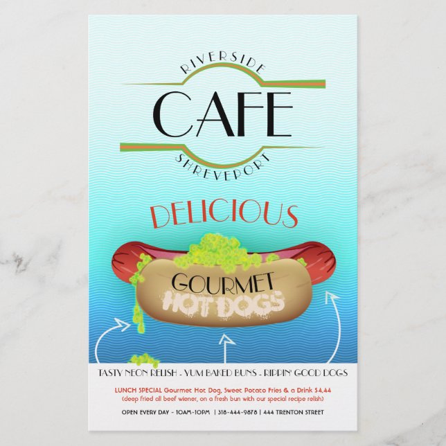 PROSPECTUS 14 CM X 21,6 CM CHIEN CHAUD DE GOURMET (Devant)