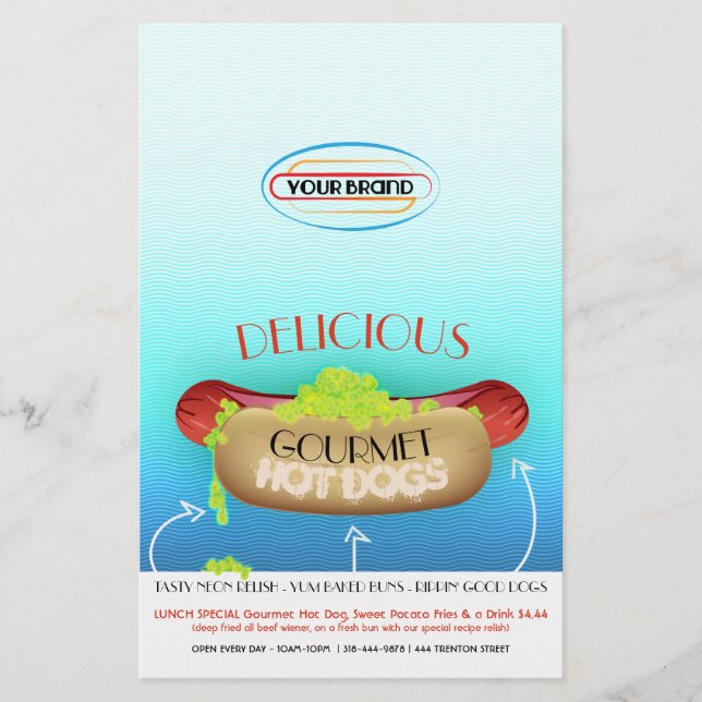 PROSPECTUS 14 CM X 21,6 CM CHIEN CHAUD DE GOURMET (Devant)