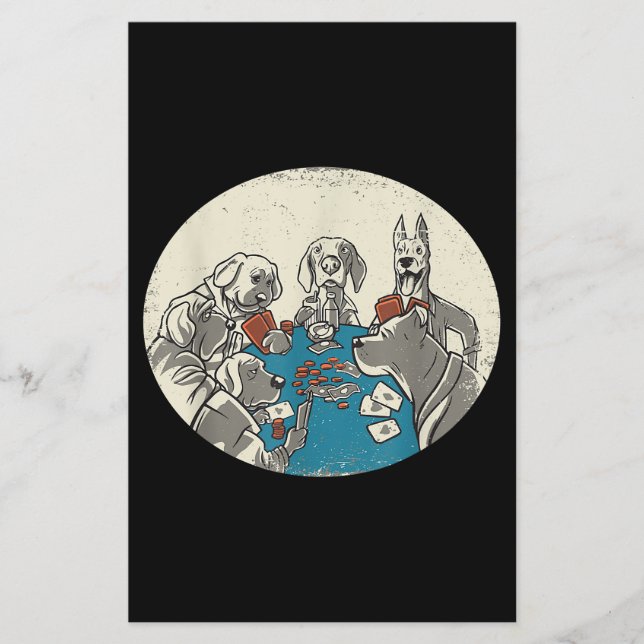 Prospectus 14 Cm X 21,6 Cm Chiens cool Jouer Cartes Poker Texas Holdem (Devant)
