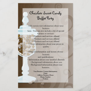 Prospectus 14 Cm X 21,6 Cm Chocolat Candy Buffet Bar, Urn of Sweets