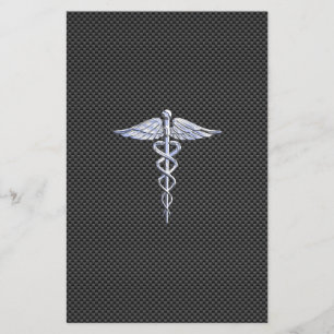 Prospectus 14 Cm X 21,6 Cm Chrome Comme Caduceus Symbole Médicale Fibre de ca