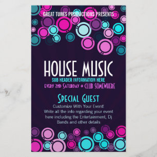 Prospectus 14 Cm X 21,6 Cm Circulaire Funky House Music Club Party