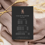 Prospectus 14 Cm X 21,6 Cm Ciseaux or rose | Prix et services du salon<br><div class="desc">Elégant design de prospectus pour salons de cheveux ou stylistes affiche vos services ou la liste de prix en lettres blanches classiques sur un arrière - plan gris fusain orné d'une paire de ciseaux fleuris en feuille d'or faux rose. Comprend trois en-têtes personnalisables et des champs de texte de corps,...</div>