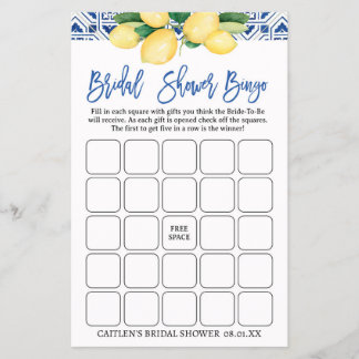Prospectus 14 Cm X 21,6 Cm Citrons Fête des mariées Bingo Bingo Bleu méditerr