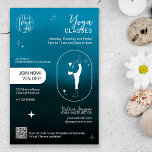 Prospectus 14 Cm X 21,6 Cm Classe d'instructeur de Yoga étoile bleue marine<br><div class="desc">Moderne bleu marine dégradé d'aquarelle ombre avec étoiles,  formes géométriques et yoga pose silhouette Yoga instructeur studio professeur flyer pour promo et liste de prix. Ajoutez votre,  logo,  médias sociaux,  adresse et calendrier.</div>