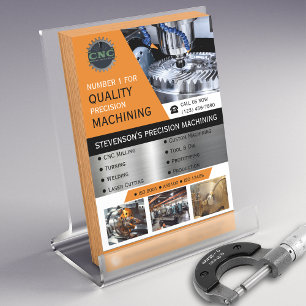 Prospectus 14 Cm X 21,6 Cm CNC Machines Company Jaune   Or