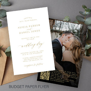 Prospectus 14 Cm X 21,6 Cm Code QR budget or photo blanc or tout en un mariag