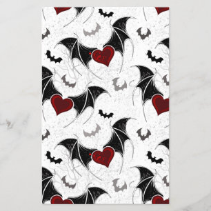 Prospectus 14 Cm X 21,6 Cm Coeur d'Halloween avec ailes de chauve-souris noir