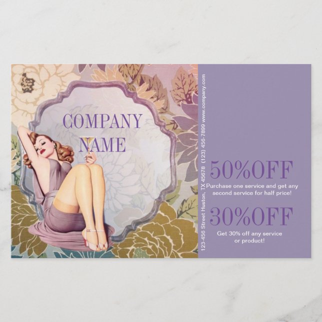 Prospectus 14 Cm X 21,6 Cm Coiffeuse Maquilleuse institut de beauté SPA (Devant)