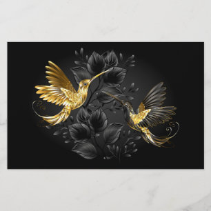 Prospectus 14 Cm X 21,6 Cm Colibri noir et or
