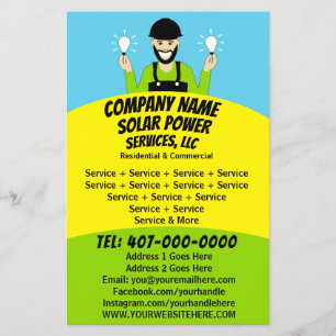 Prospectus 14 Cm X 21,6 Cm Compagnie des services d'ampoule solaire