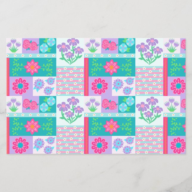 Prospectus 14 Cm X 21,6 Cm Conception de fleurs vibrantes en fleurs (Devant)