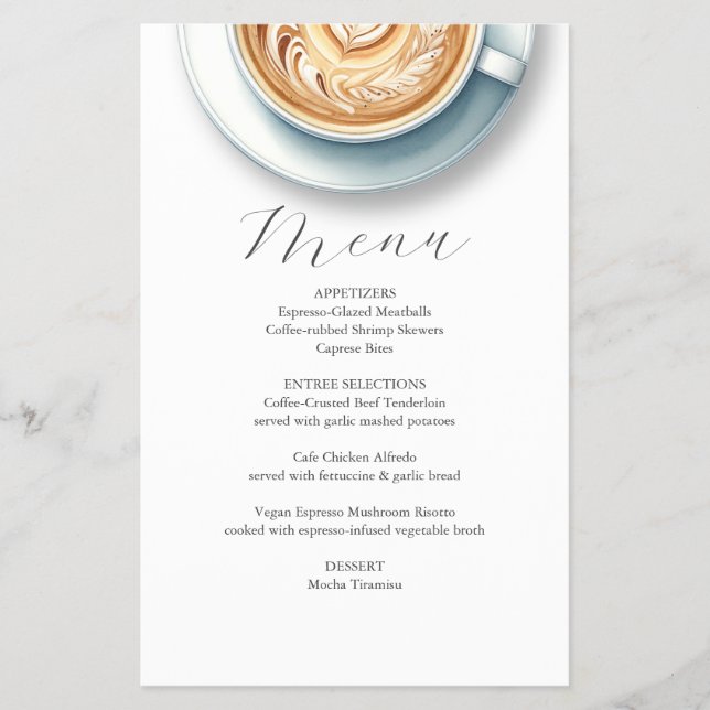 Prospectus 14 Cm X 21,6 Cm Conception de menu de café rose (Devant)