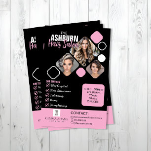 Prospectus 14 Cm X 21,6 Cm Conception de photo de coiffeur en design personna