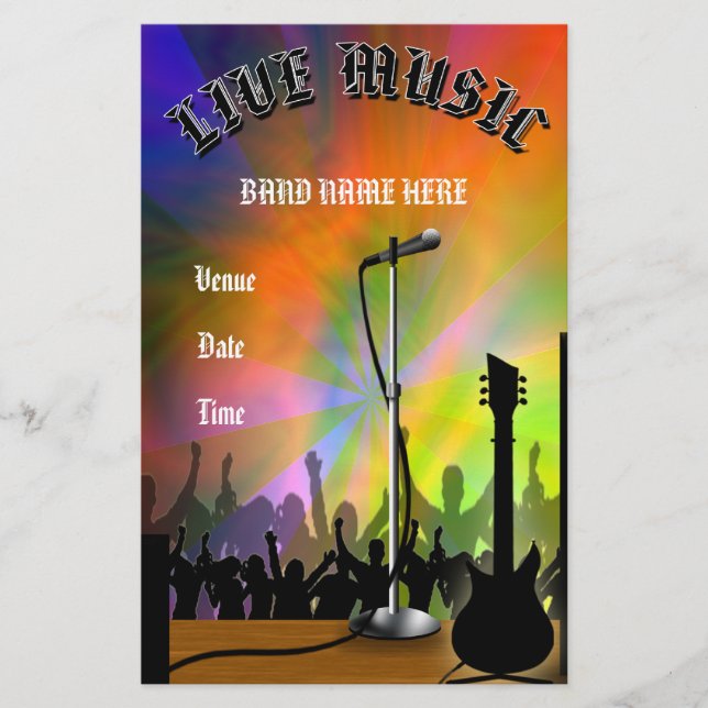 Prospectus 14 Cm X 21,6 Cm Concert de musique en direct/circulaire de fête (Devant)