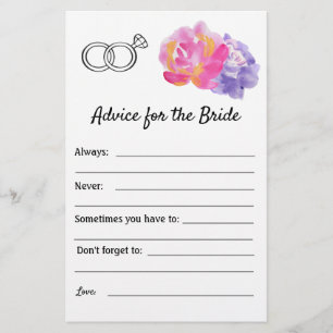 Prospectus 14 Cm X 21,6 Cm Conseil pour la mariée - Fleurs violettes