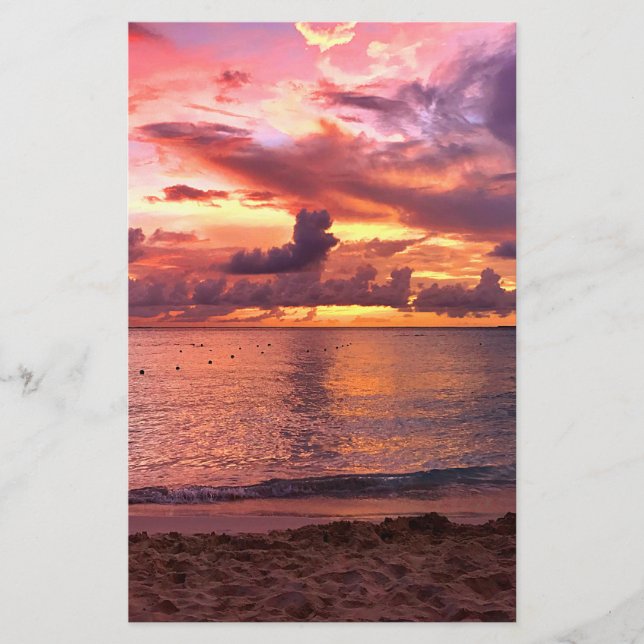 Prospectus 14 Cm X 21,6 Cm Coucher de soleil de plage tropical (Devant)