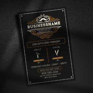 Prospectus 14 Cm X 21,6 Cm Coupe de cheveux vintage en salon de coiffure barb