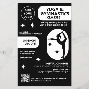 Prospectus 14 Cm X 21,6 Cm Cours de studio d'instructeur de Yoga & Gymnastiqu