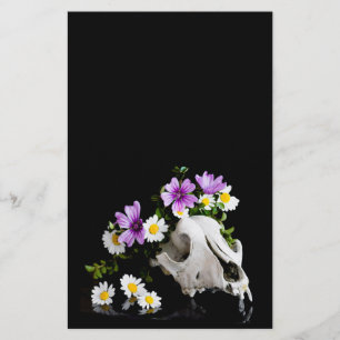 Prospectus 14 Cm X 21,6 Cm Crâne animal avec une couronne de fleur sauvage