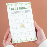 Cute Dinosaur Baby shower Vert Bingo Jeu