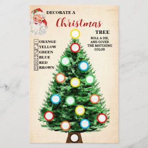 Prospectus 14 Cm X 21,6 Cm Décorez une carte de jeu Père Noël Tree Christmas