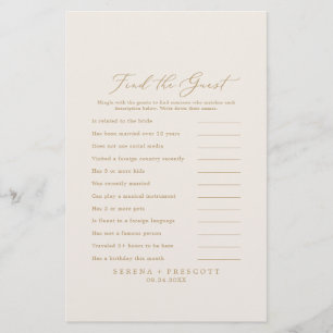 Prospectus 14 Cm X 21,6 Cm Delicate Gold Cream Trouvez le jeu Mariage invité