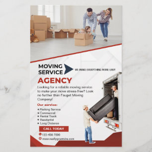 Prospectus 14 Cm X 21,6 Cm Déplacement de la circulaire de service