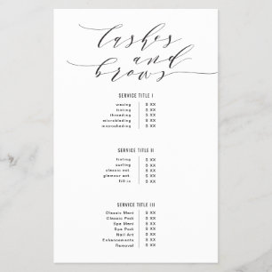 Prospectus 14 Cm X 21,6 Cm Dépliant Cils et Sourcils